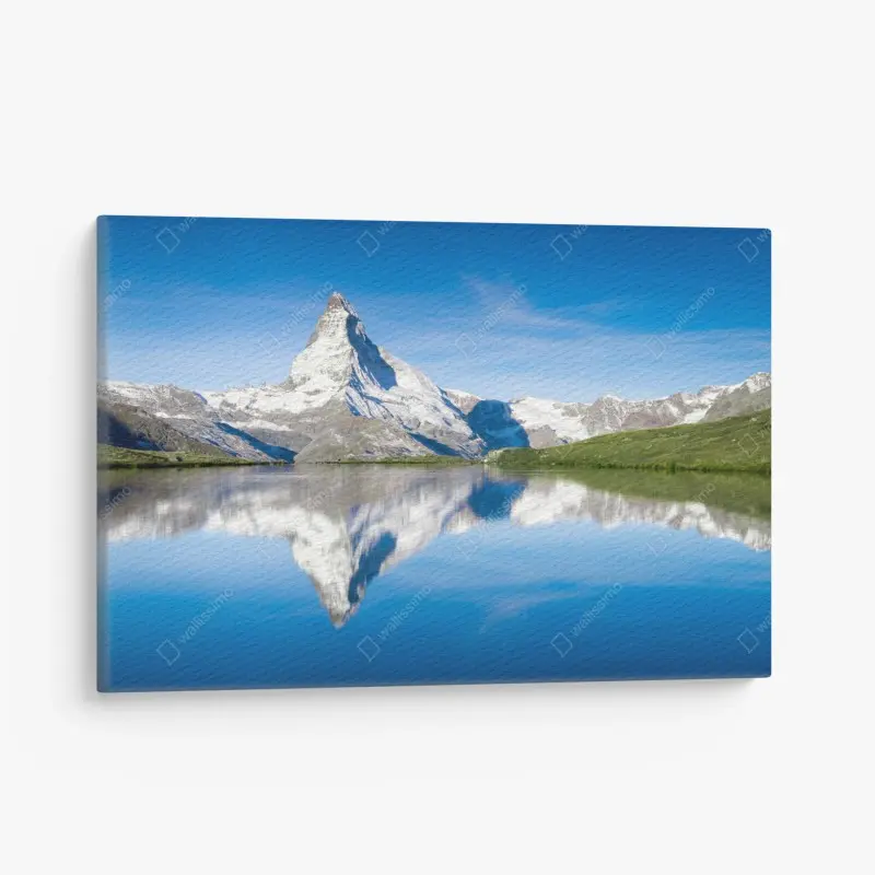 Leinwandbild majestätische bergspiegelung über alpensee