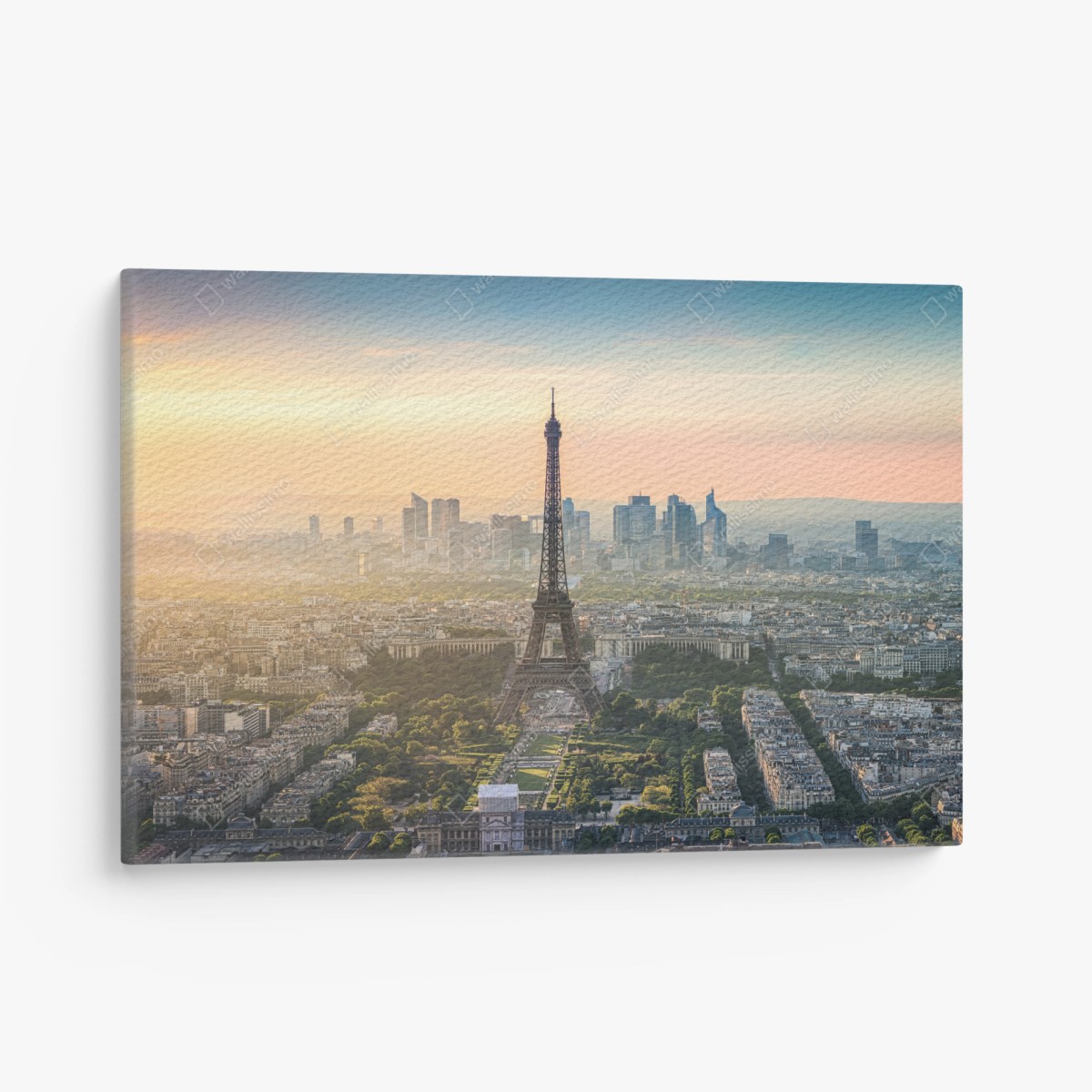 Leinwandbild Paris stadtbild bei sonnenuntergang mit dem Eiffelturm – Pixers®