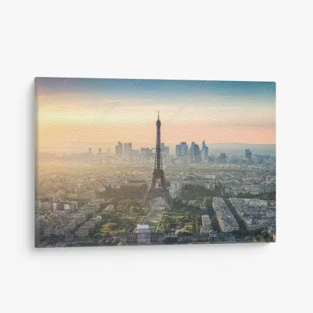 Leinwandbild Paris stadtbild bei sonnenuntergang mit dem Eiffelturm – Pixers®