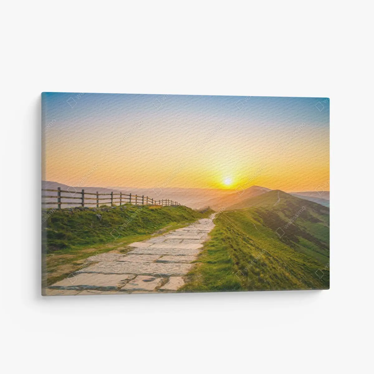 Leinwandbild sonnenbeschienener gebirgskamm bei sonnenaufgang – Pixers®