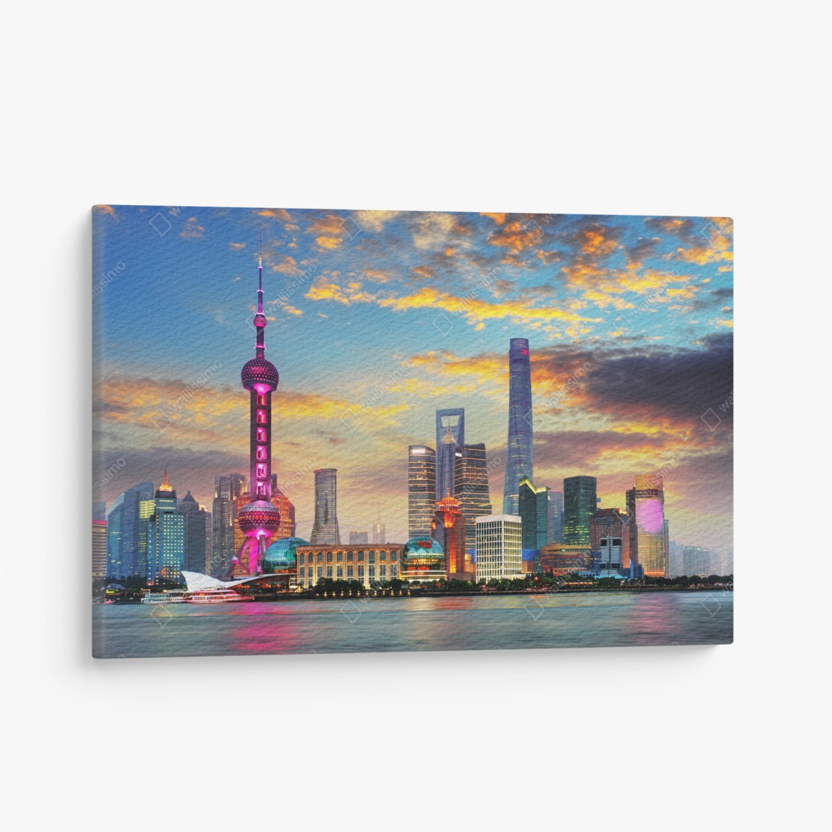 Leinwandbild Shanghai skyline bei sonnenuntergang – Pixers®