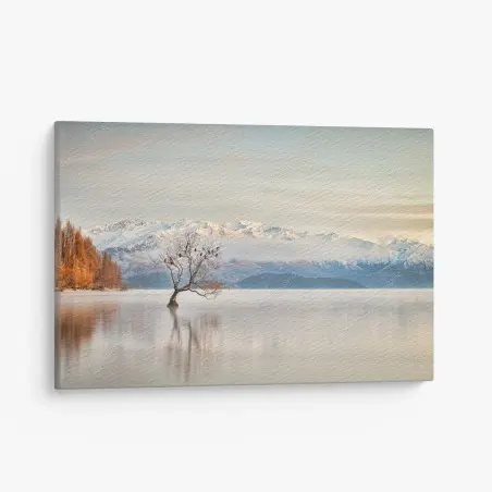 Leinwandbild einsamer baum am see Wanaka – Pixers®