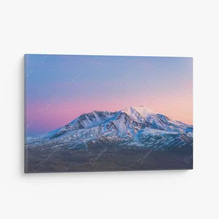 Leinwandbild sonnenuntergang über Mount St. Helens im winter – Pixers®