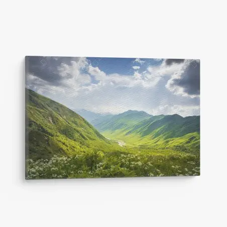 Leinwandbild üppiges grünes tal – Pixers®