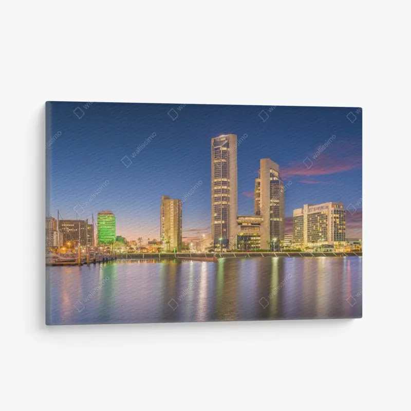 Leinwandbild Corpus Christi skyline bei dämmerung