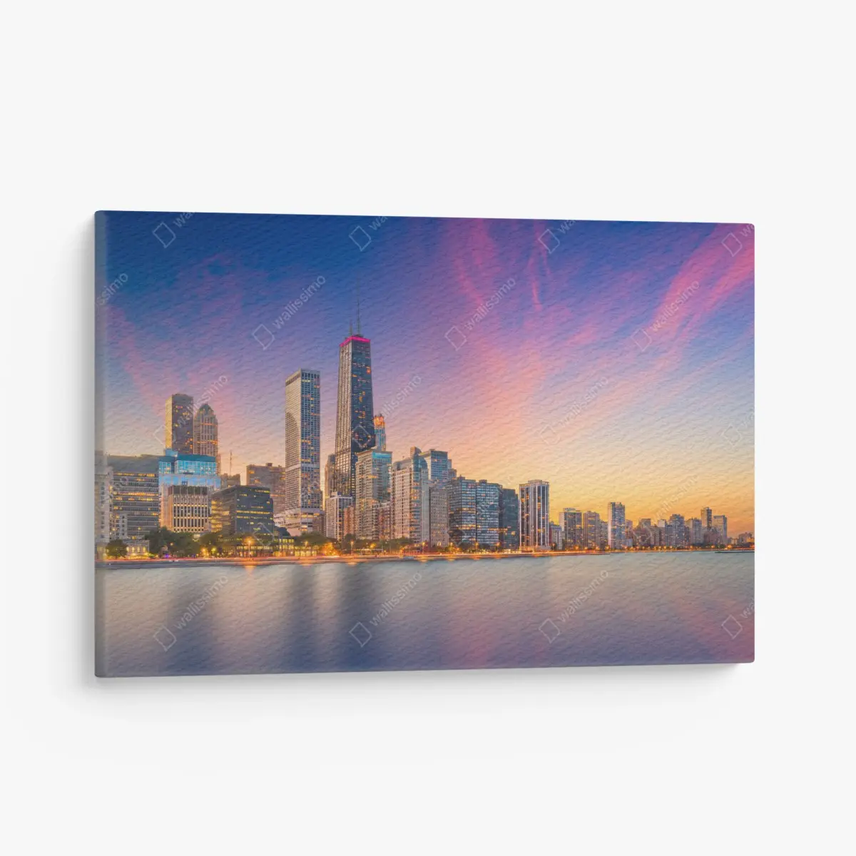 Leinwandbild Chicago skyline bei dämmerung – Pixers®