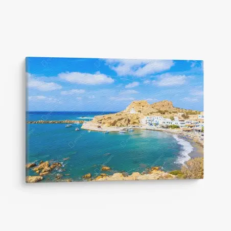 Leinwandbild sonniger hafen Finiki an der Küste von Karpathos – Pixers®