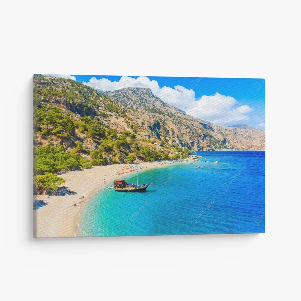 Leinwandbild segelboot am Apella strand, Karpathos – Pixers®