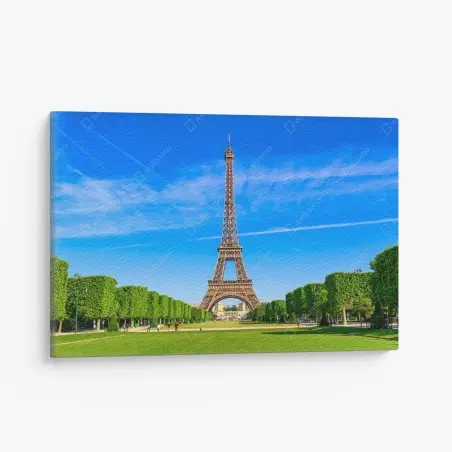 Leinwandbild Eiffelturm am Champ de Mars, lebendige pariser skyline – Pixers®
