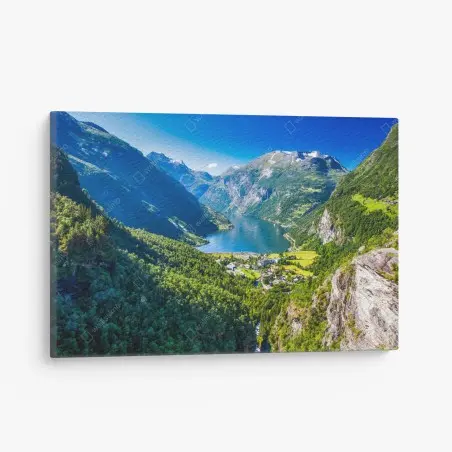 Leinwandbild Geirangerfjord bergpanorama – Pixers®