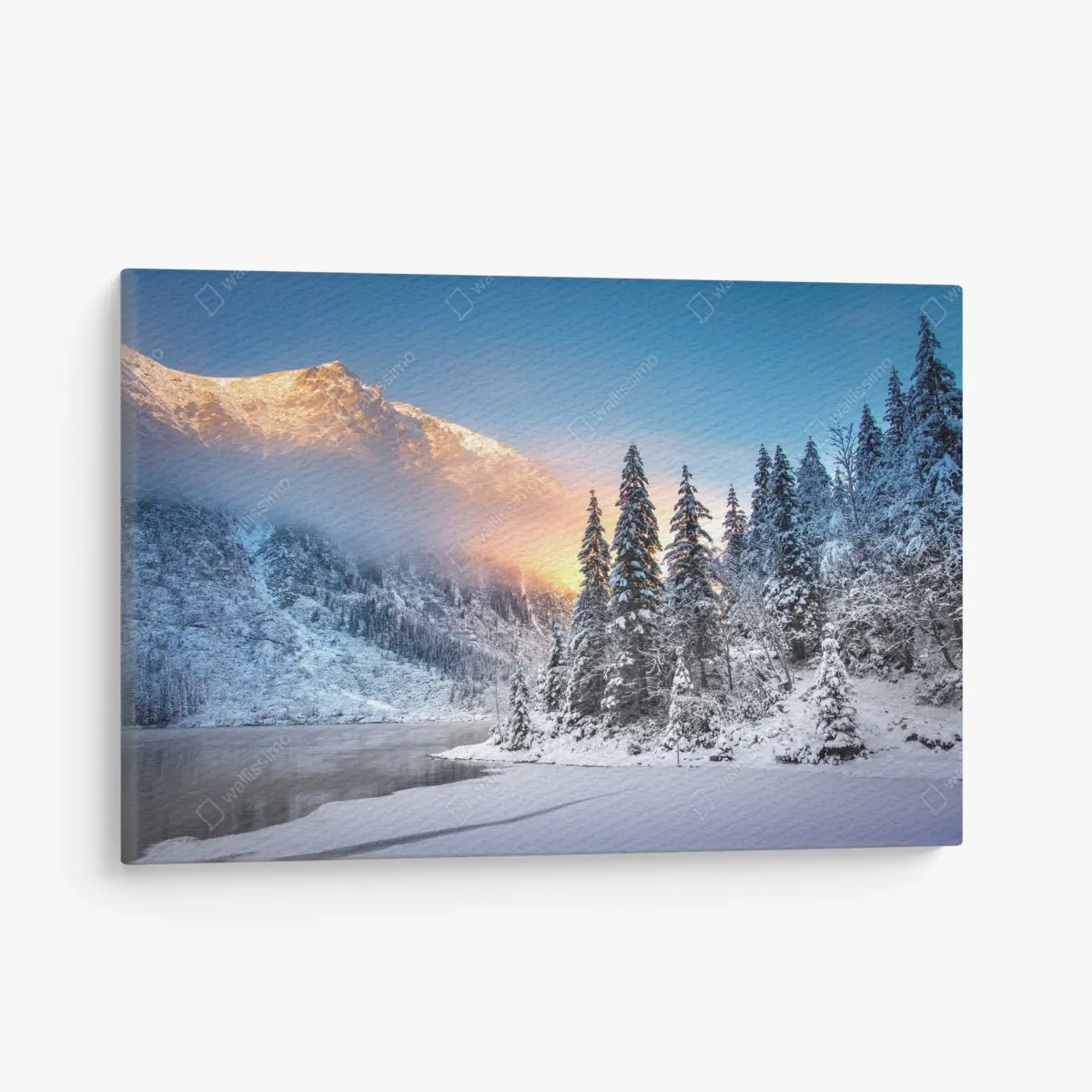 Leinwandbild winterlicher sonnenaufgang am Morskie Oko – Pixers®
