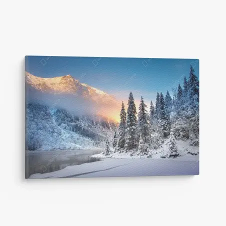 Leinwandbild winterlicher sonnenaufgang am Morskie Oko – Pixers®