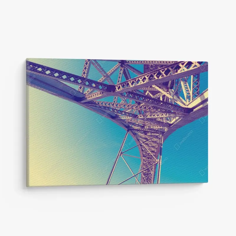 Leinwandbild abstrakte stahlbrücke in perspektive