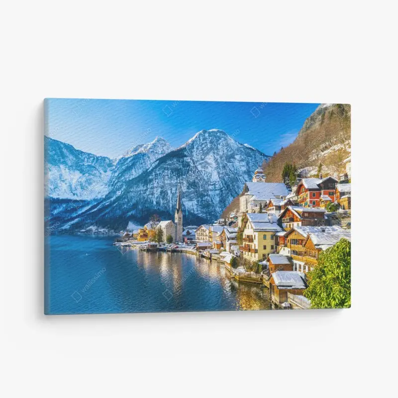 Leinwandbild winterruhe in Hallstatt — alpendorf am see