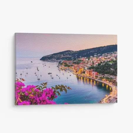 Leinwandbild sonnenuntergang über Villefranche-sur-Mer – Pixers®
