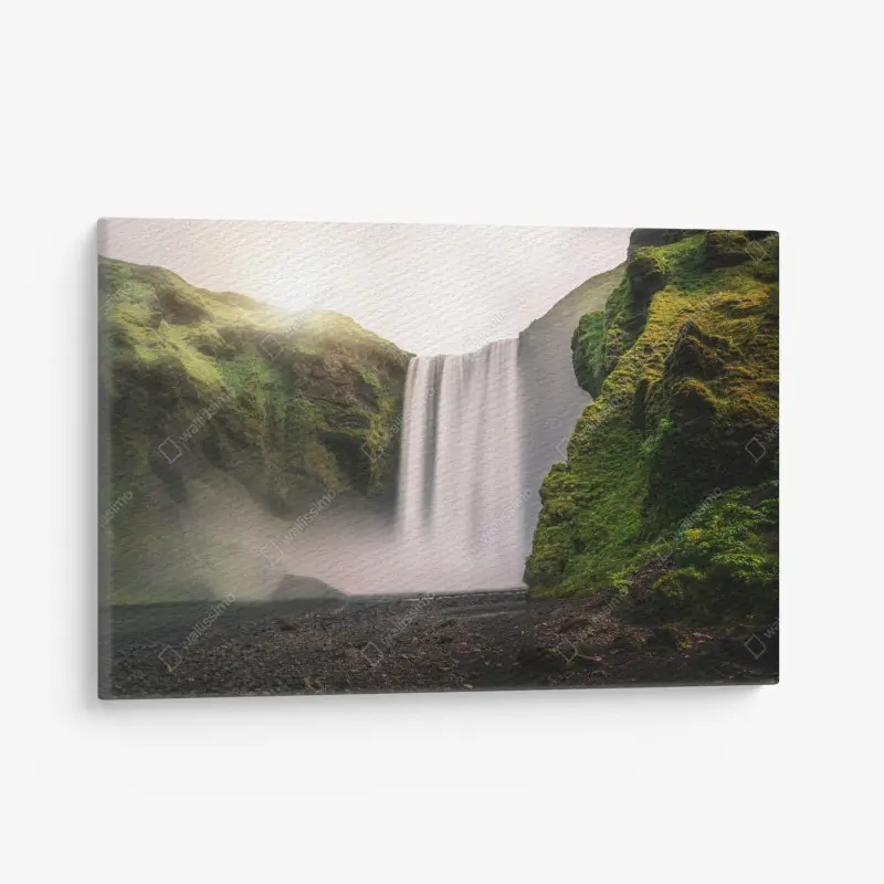 Leinwandbild majestätischer wasserfall Skogafoss