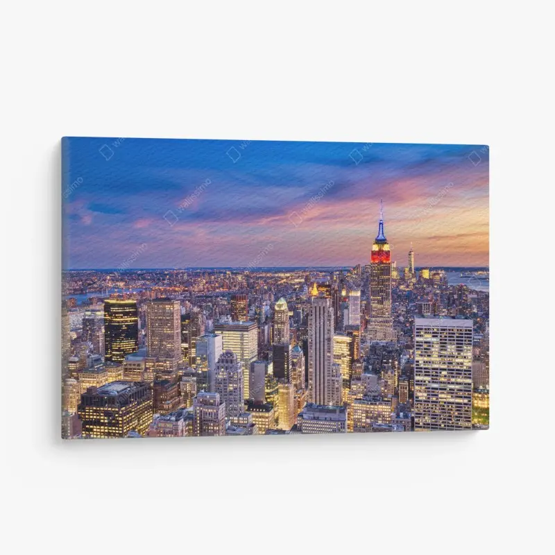 Leinwandbild New York skyline bei dämmerung
