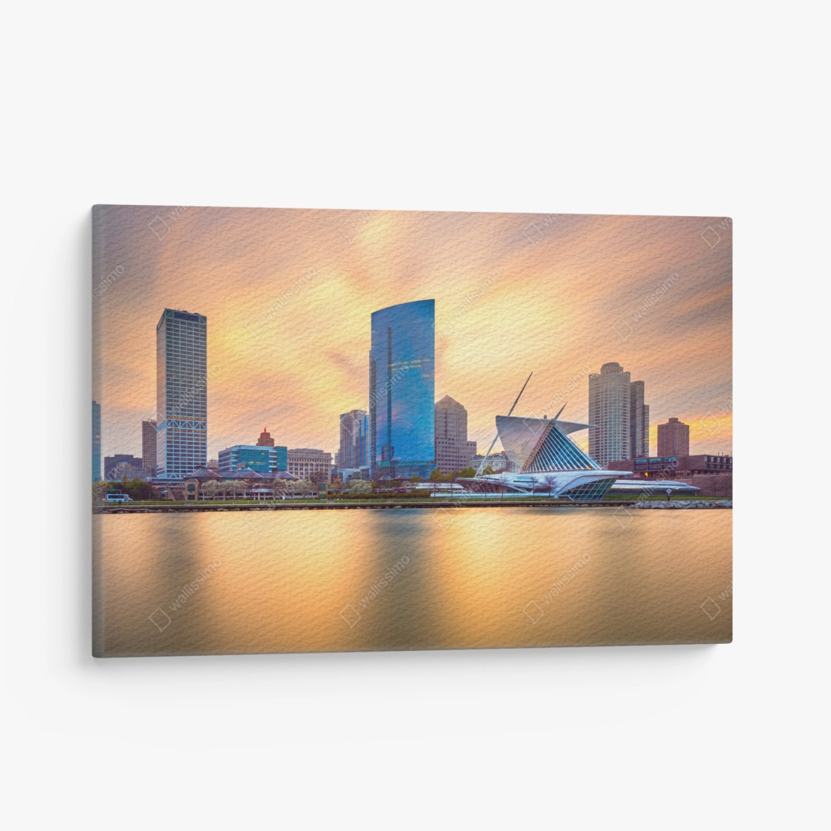 Leinwandbild Milwaukee skyline bei dämmerung – Pixers®