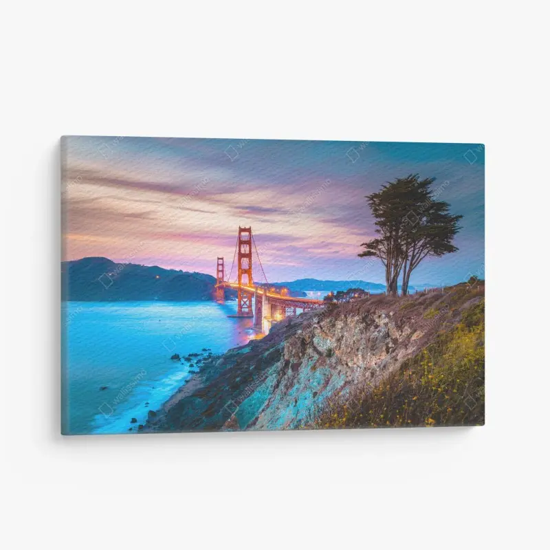 Leinwandbild Golden Gate Bridge bei dämmerung
