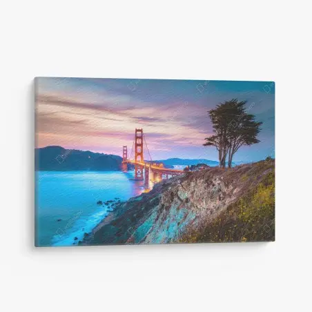 Leinwandbild Golden Gate Bridge bei dämmerung – Pixers®