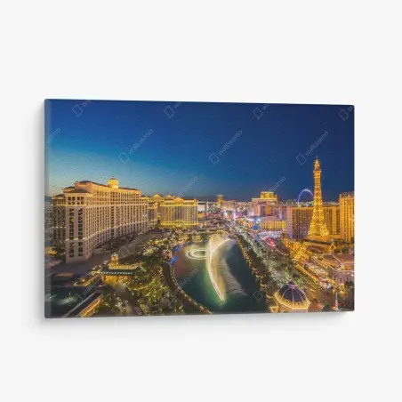 Leinwandbild Las Vegas skyline bei nacht – Pixers®