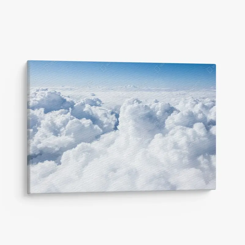 Leinwandbild blick von oben: sanfte wolken und blauer himmel
