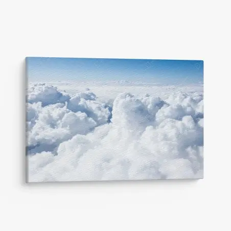 Leinwandbild blick von oben: sanfte wolken und blauer himmel – Pixers®