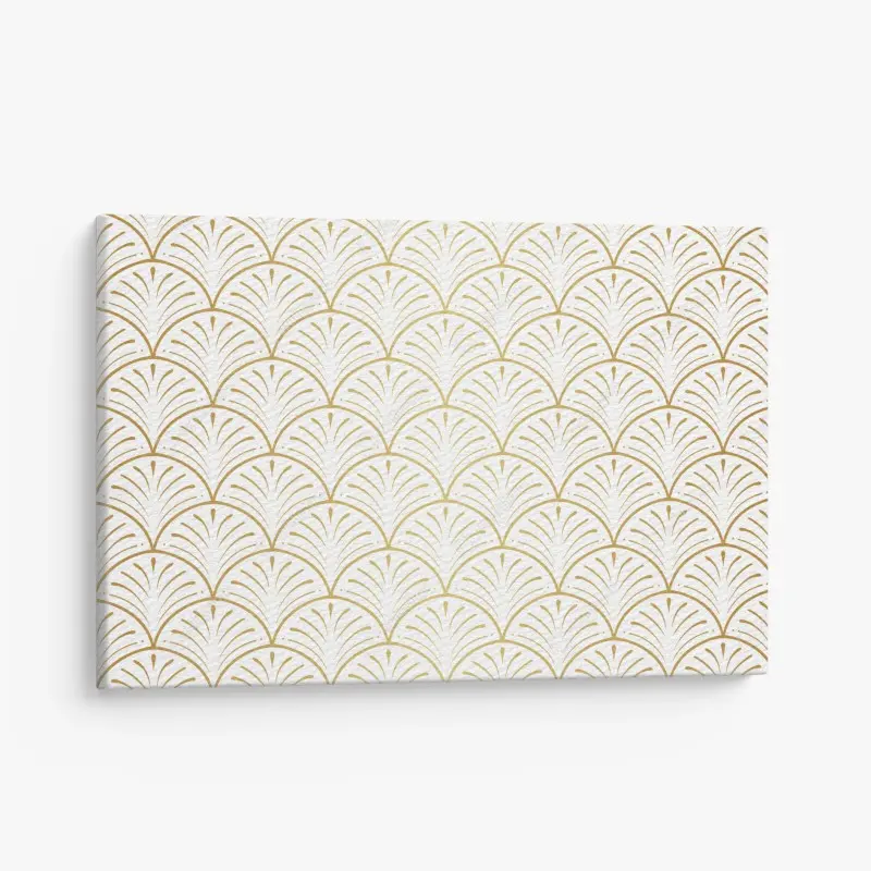 Leinwandbild goldenes art deco fächermuster