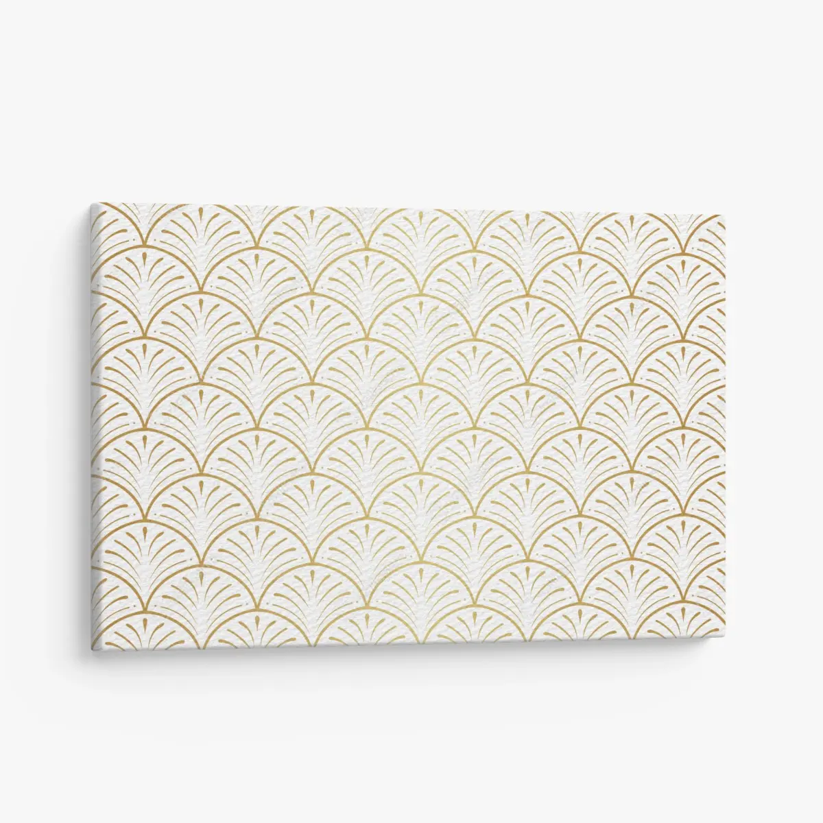Leinwandbild goldenes art deco fächermuster – Pixers®