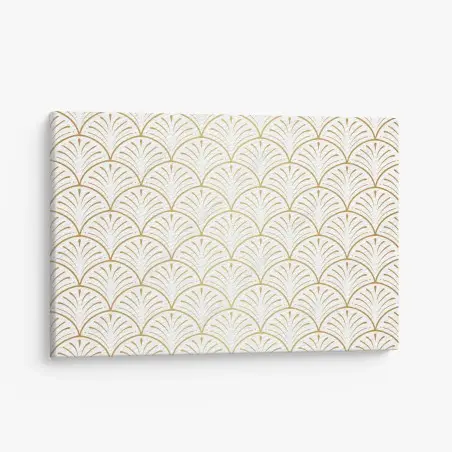 Leinwandbild goldenes art deco fächermuster – Pixers®