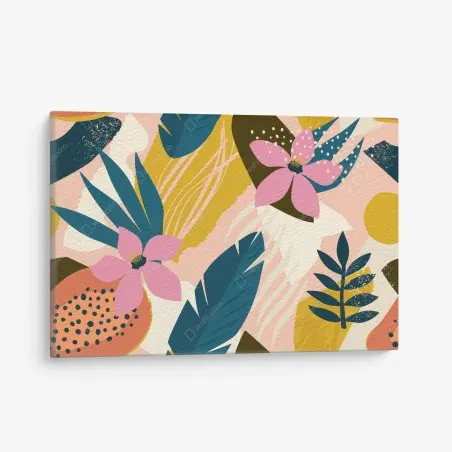 Leinwandbild tropisches abstraktes blumenmotiv – Pixers®