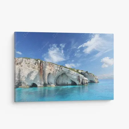 Leinwandbild blaue höhlen auf Zakynthos – Pixers®