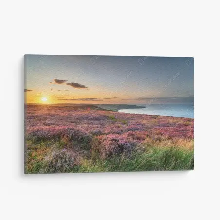 Leinwandbild sonnenuntergang über der heide auf den North York Moors – Pixers®