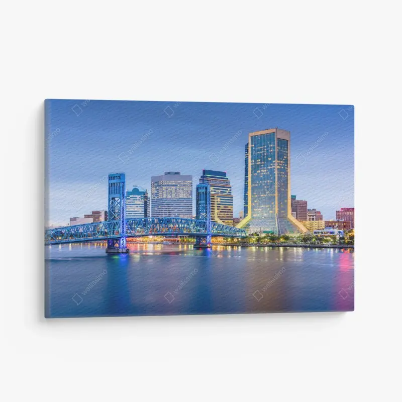 Leinwandbild Jacksonville skyline bei dämmerung