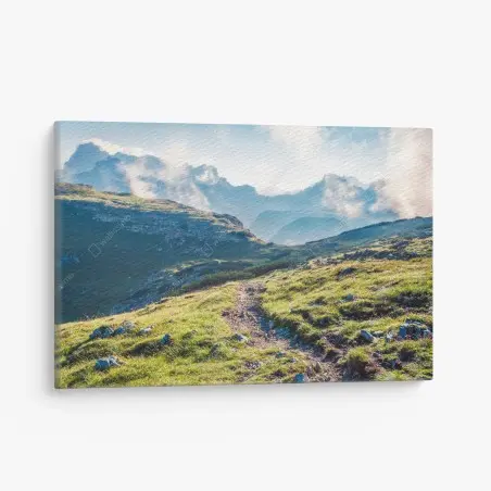 Leinwandbild nebliger morgen auf Monte Piana, Dolomiten – Pixers®