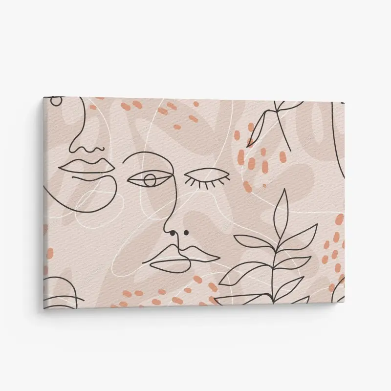 Leinwandbild pastell linienzeichnungen gesichter