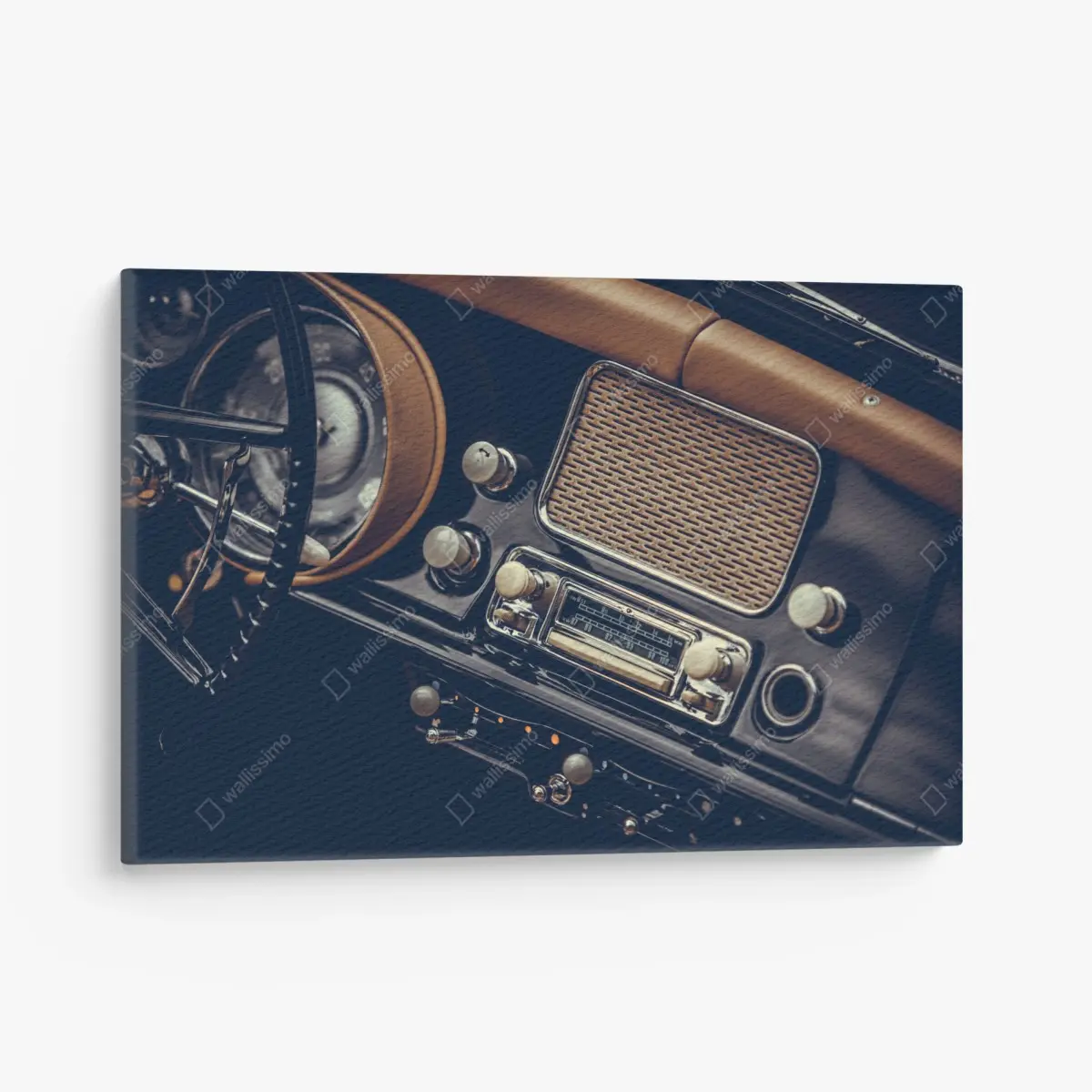 Leinwandbild vintage armaturenbrett nahaufnahme – Pixers®