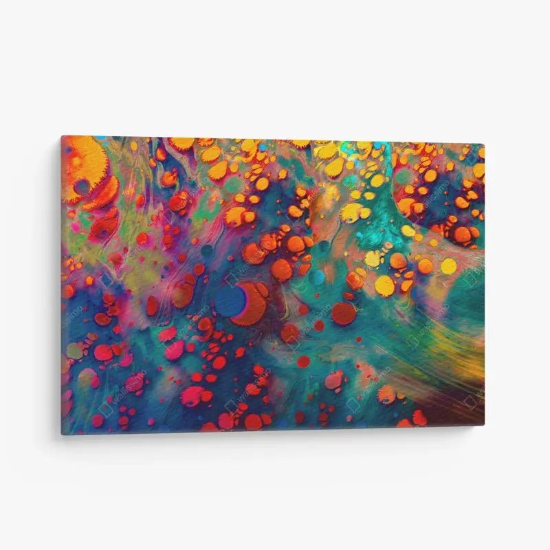 Leinwandbild lebendige türkis-orange marmorierte kunst