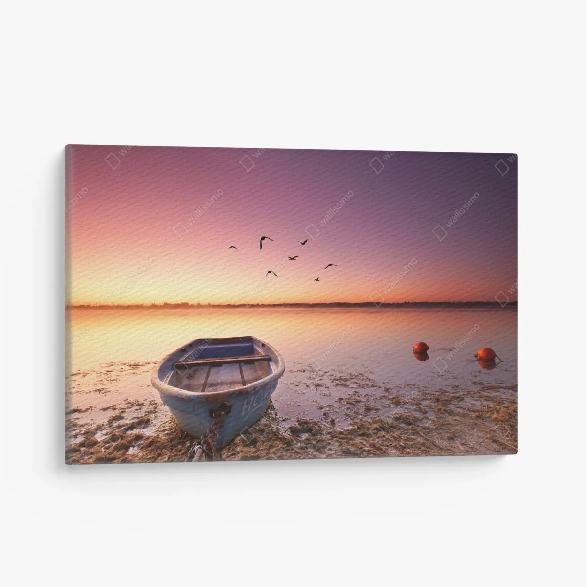 Leinwandbild friedliche bootsstimmung im abendlicht – Pixers®