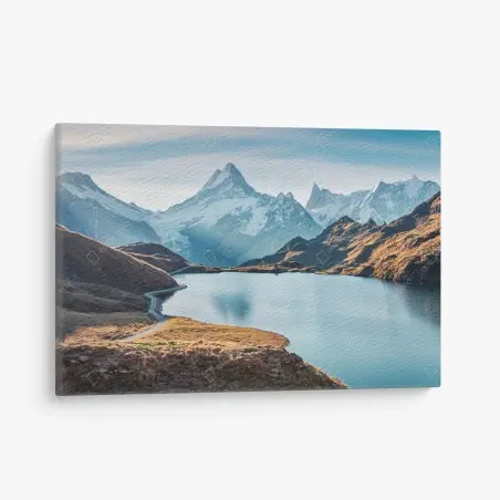 Leinwandbild sonnenaufgang über Bachalpsee, Schweizer Alpen – Pixers®