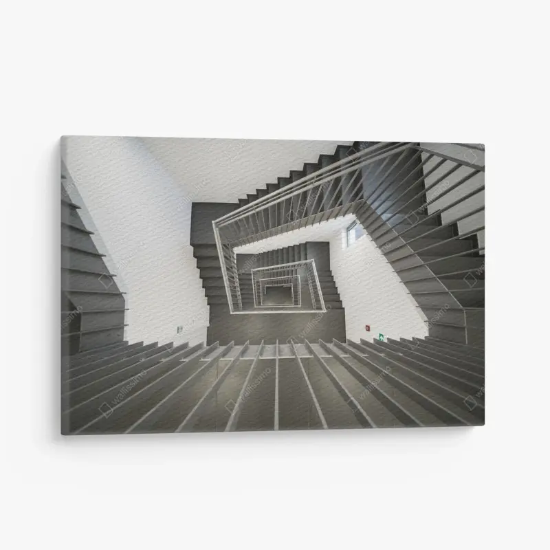 Leinwandbild geometrisches treppenhaus in perspektive