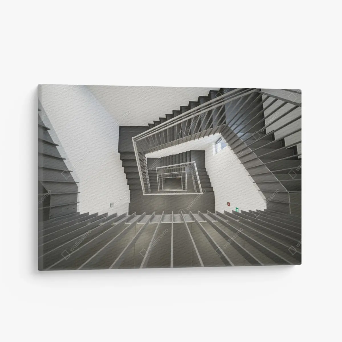 Leinwandbild geometrisches treppenhaus in perspektive – Pixers®