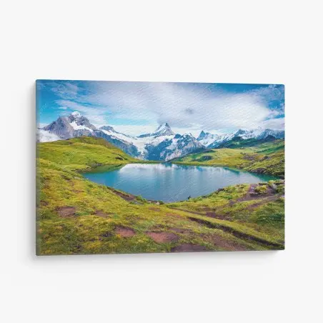 Leinwandbild ruhiger morgen am Bachalpsee, Schweiz – Pixers®