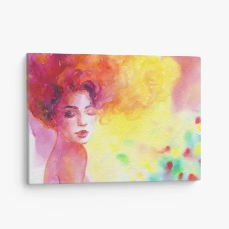 Leinwandbild leuchtendes aquarellporträt einer frau – Pixers®