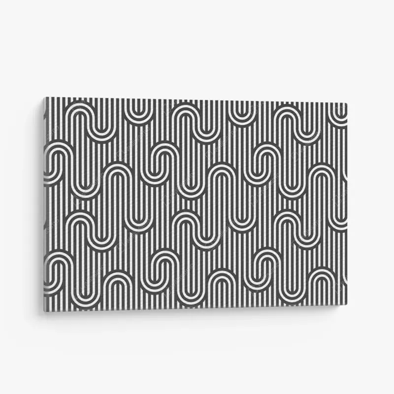 Leinwandbild schwarz-weiß geometrisches optisches muster
