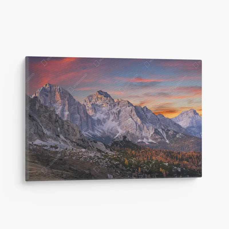 Leinwandbild majestätischer herbstlicher sonnenuntergang in den bergen