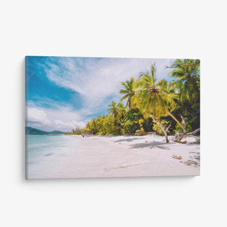 Leinwandbild tropischer strandidyll mit palmen – Pixers®
