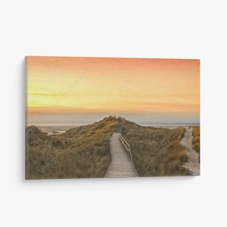 Leinwandbild sonnenuntergang am strand von Amrum – Pixers®