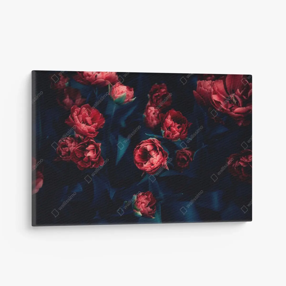 Leinwandbild dunkler roter tulpenstrauß – Pixers®