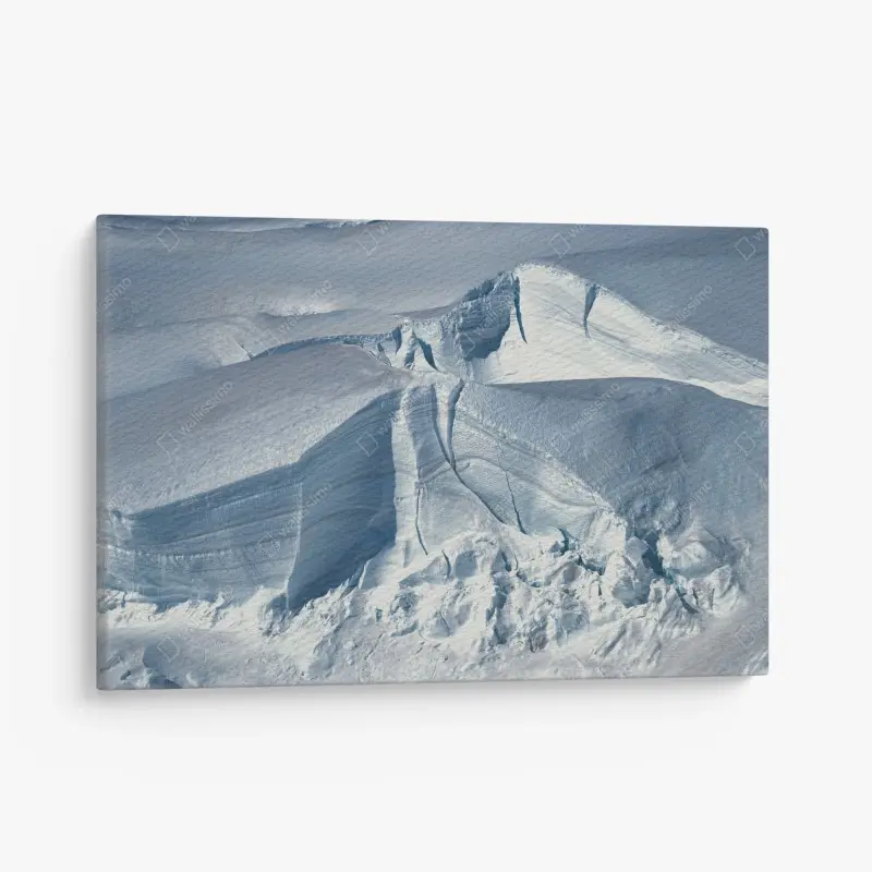 Leinwandbild gletscherlandschaft mit tiefen spalten
